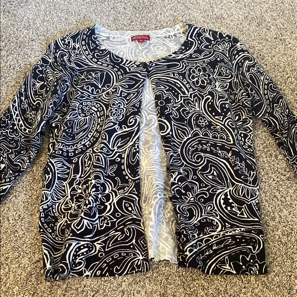 Black and White Paisley Cardigan